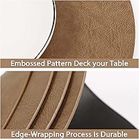 Vista 7 de Jovono Embossed PU Leather Placemats, Waterproof Coffee Coasters, Kitchen Table Mats, Easy to Wipe Off for Dining Round Table