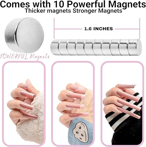 Miniatura 6 de Yaya - Cortaúñas postizas acrílicas con imanes, cortadores de uñas para puntas de uñas, cortador de puntas de uñas con medición de longitud,