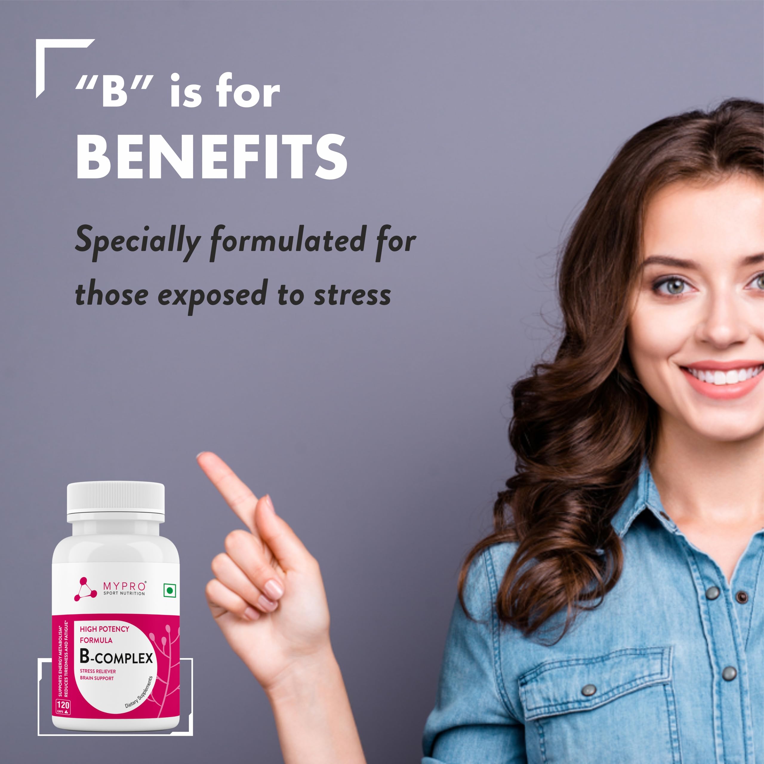 Mypro Sport Nutrition Vitamin B Complex, High Potency Formula Vitamins Heart Health-Nervous System Support-Supports Energy Metabolism-Vegan, Gluten-Free-120 Capsule For Men & Women 1