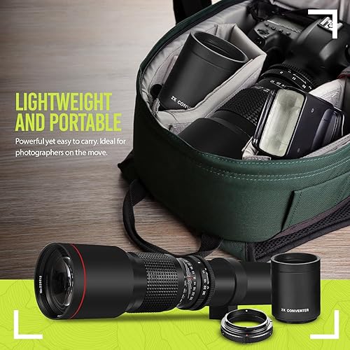 Miniatura 2 de Lente teleobjetivo manual de alta potencia de 19.685 in39.370 in f8 para Nikon D500, D600, D610, D700, D750, D800, D810, D850, D3100, D3200, D3300,