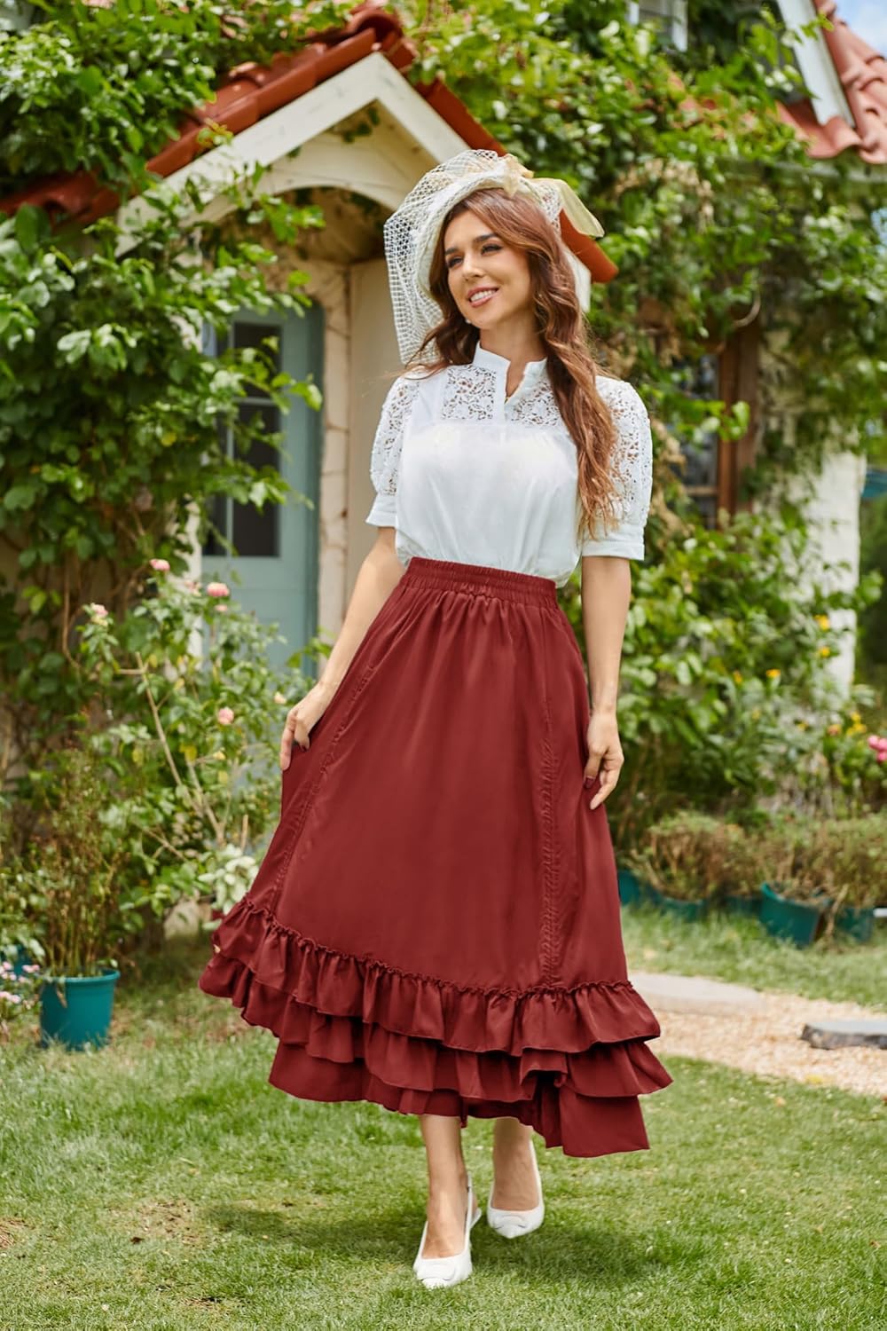 Belle Poque Women's Vintage Gothic Victorian Skirt Renaissance Style Falda - Image 2