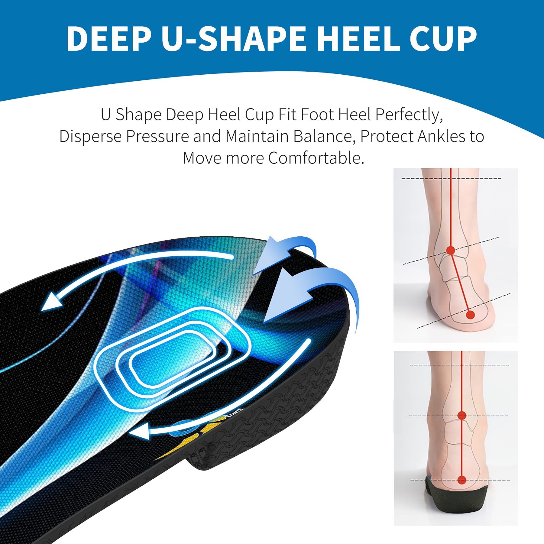 QBK Plantari Ortopedici Piede Piatto 3/4 Alte Arco Supporto Solette Uomo e Donna Soletta Scarpe Antinfortunistiche Supporto per Fascite Plantare Spina Calcaneare e Alleviare Dolore, XL
