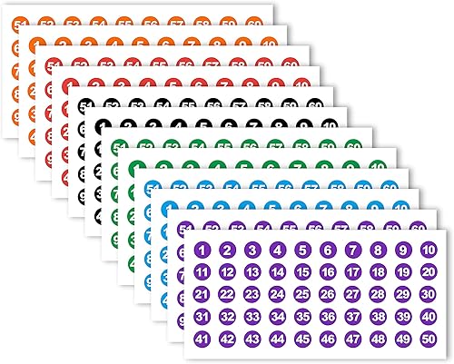 Miniatura 3 de 1200 calcomanías de números del 1 al 100, 24 hojas de calcomanías de vinilo para números, etiquetas impermeables, calcomanías numeradas