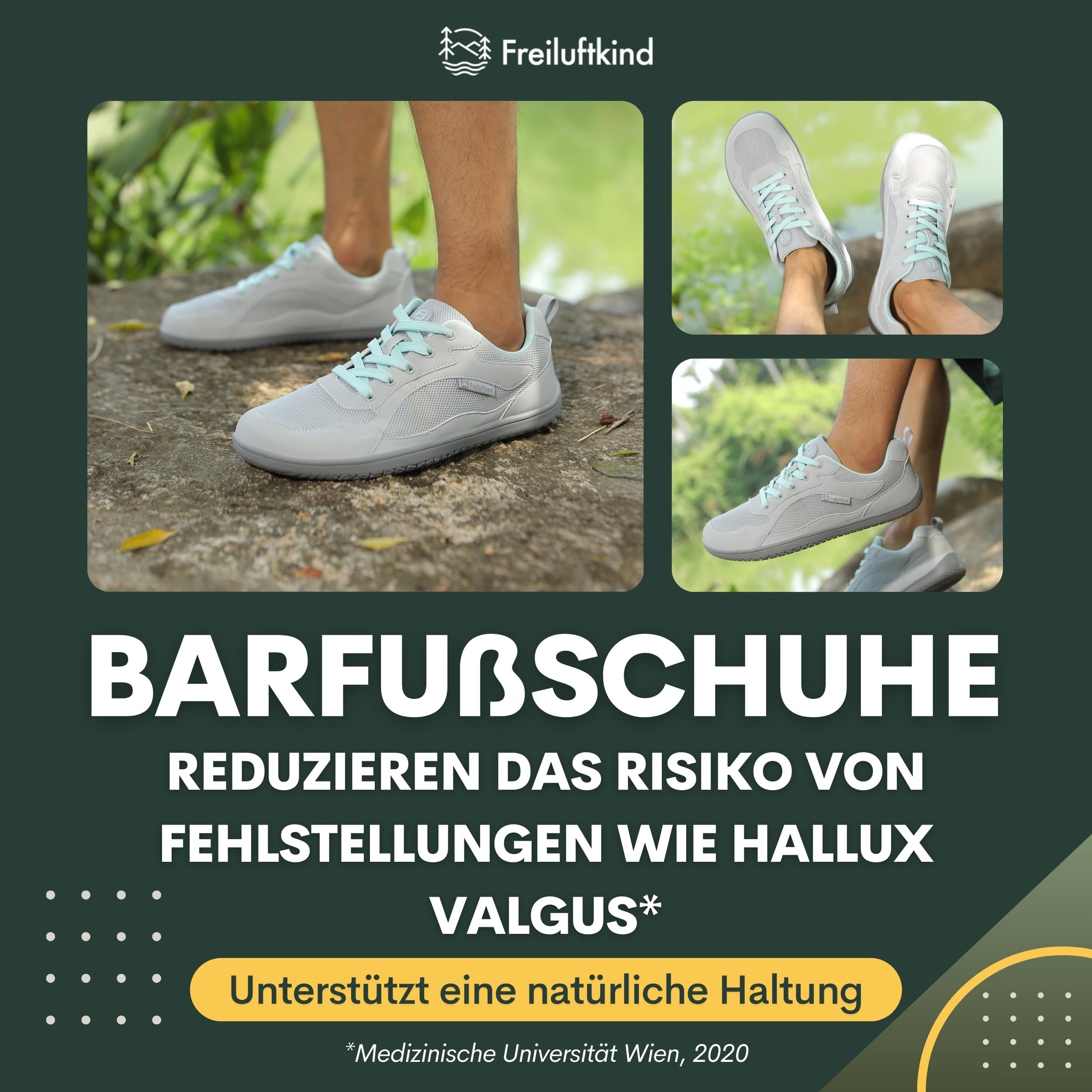 Freiluftkind Das Original Everest Sneaker Barfußschuhe – Der perfekte Barfußschuh für Dein Abenteuer – Barfuß Sneaker Damen – Barfuß Sneaker Herren