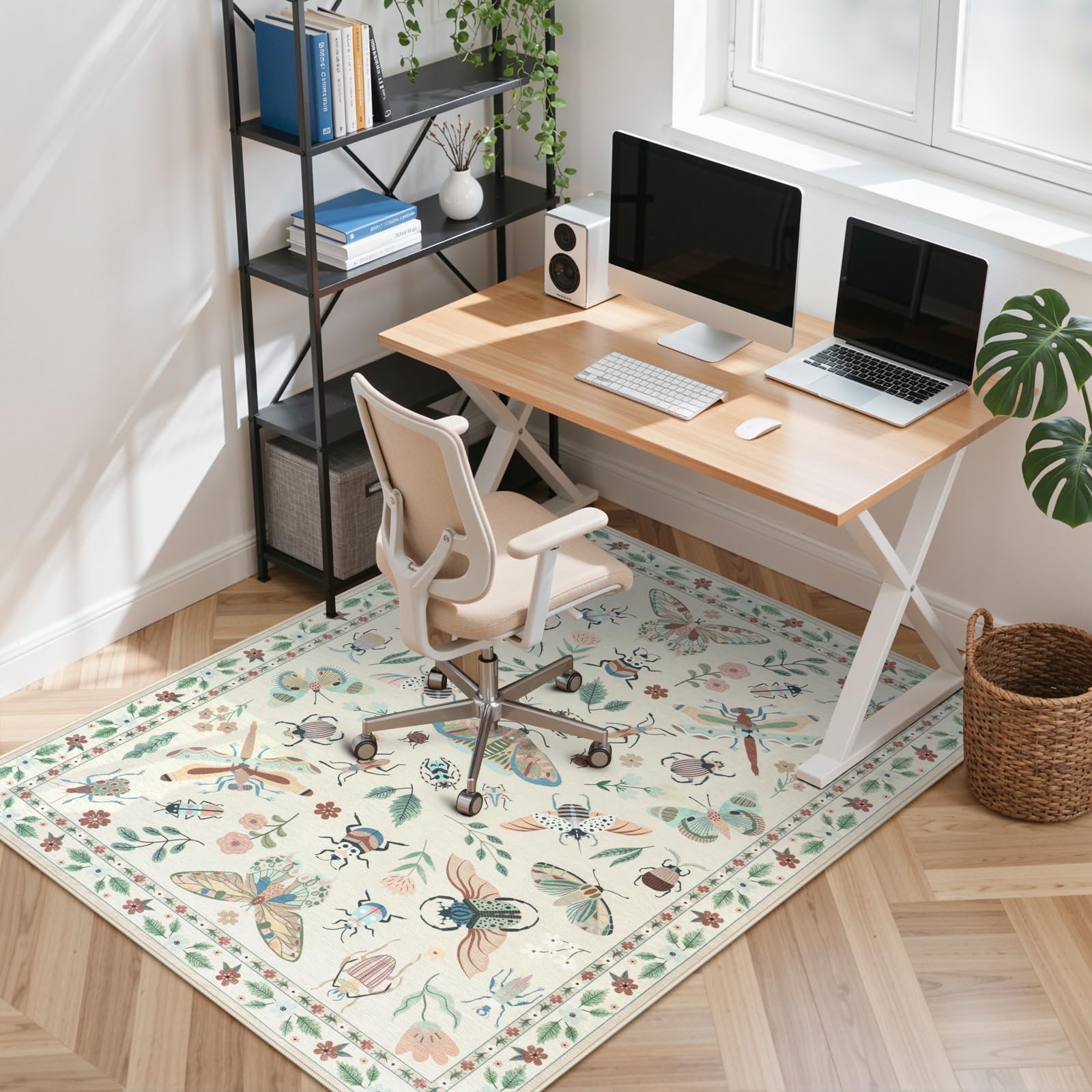 Anidaroel 48x60 Office Chair Mat for Hardwood Floor Tile Floor Anti-Slip Floor Mat for Office Chairs Low Pile