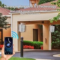Vista 5 de STUDIOFINIX Altavoces Bluetooth al Aire Libre de 3.5 Pulgadas Impermeables con Cable, Altavoces de Pared de 3 Vías de 200W de Calidad Premium, Ideal