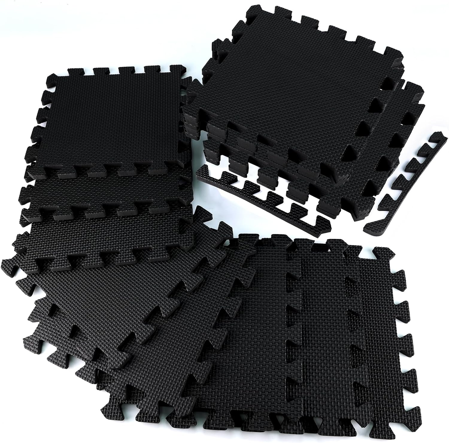 20 Sq Ft Interlocking Gym Floor Mats (20 Tiles) – High-Density EVA Interlocking Foam Floor Tiles – Puzzle Exercise Mat for Home Gym, Workout Equipment, Weightlifting, Kids Play Area