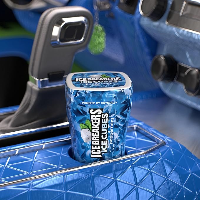ICE BREAKERS Chicle Ice Cubes Peppermint Sin Azúcar, 4 Botellas de 3.24 oz miniatura 5