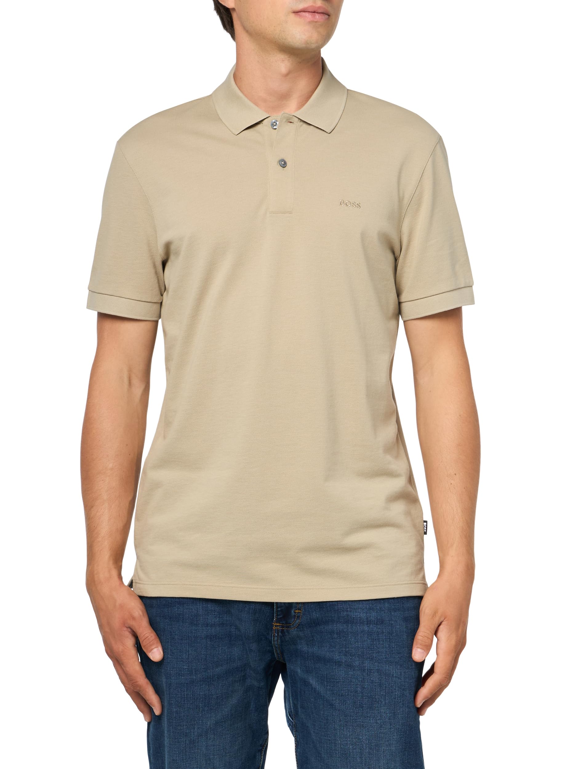 

                                                    BOSS, Pallas Short Sleeve Polo Shirt, tan Dunes, M