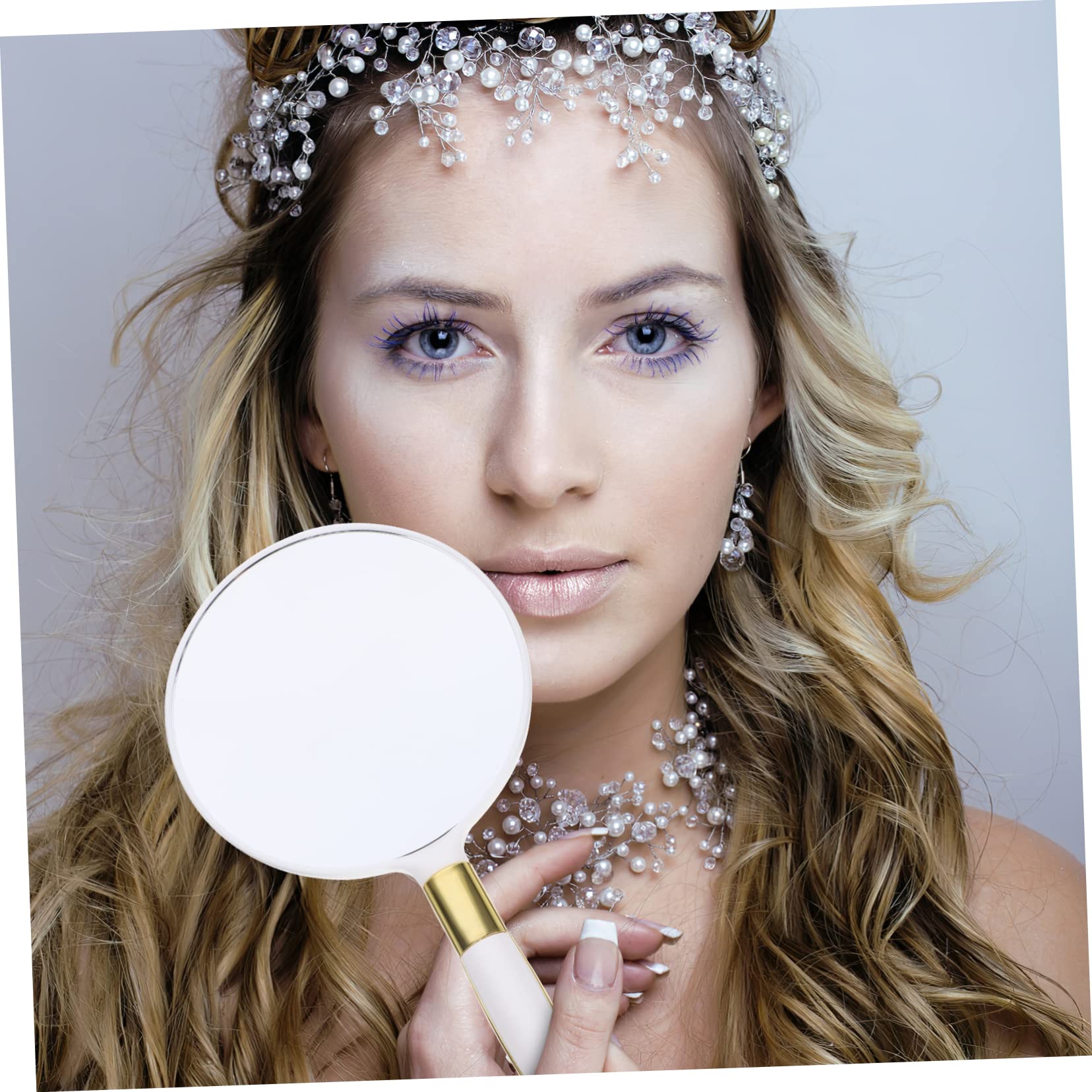 CALLARON Retro Style Handheld Makeup Mirror Portable Cosmetic Mirror for Women Girls