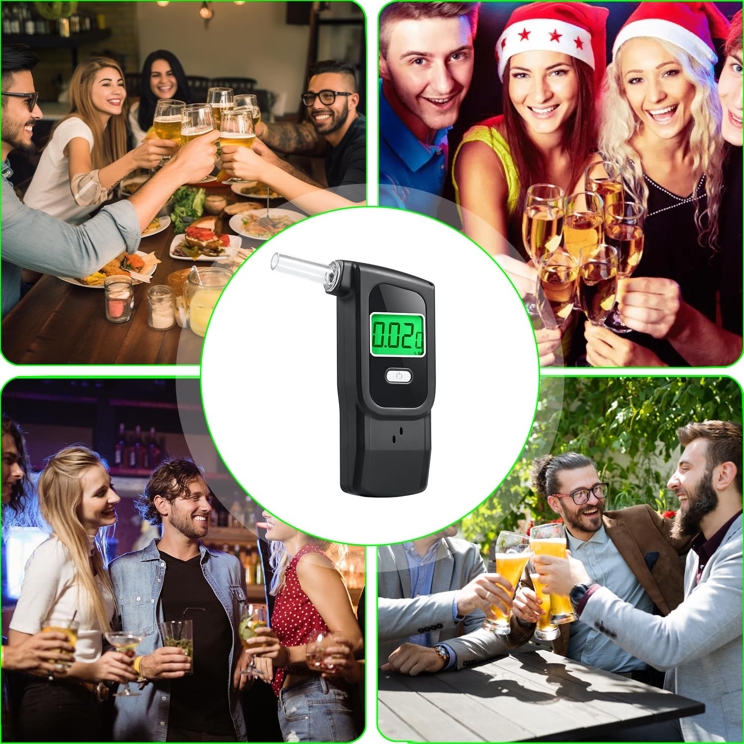 Etilometro Portatile Certificato, Alcol Test Portatile con 10 Boccagli, Precisione di Grado Professionale, Etilometro Accurato con Schermo LCD Digitale, Adatto per Uso Personale Domestico (etilometro)