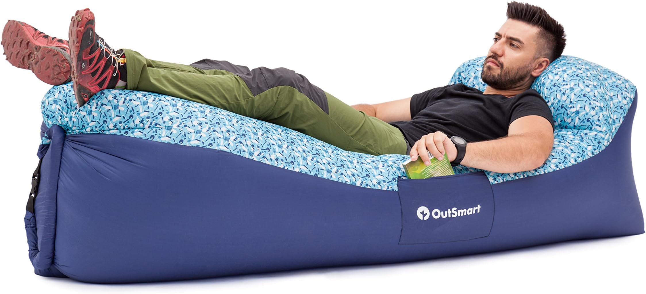 OutSmart Inflatable Indoor/Outdoor Waterproof Floating Lounger & Air Sofa Hammock - Perfect for The Pool, The Beach, Travelling, Camping or Festivals