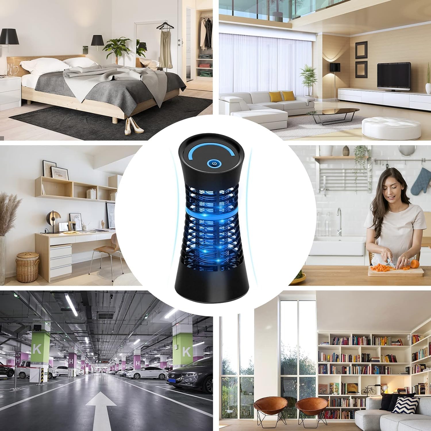 Lampada Antizanzare Elettrica, Zanzariera Elettrica, Efficace Contro 30m² Trappola per Zanzare Repellente che Riduce Efficacemente gli Insetti Volanti per Uso Interno