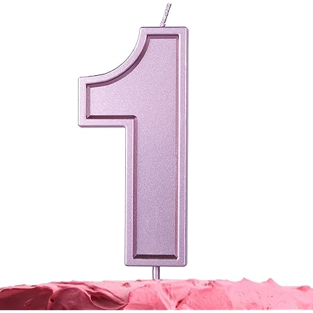 amazon com get fresh number 1 birthday candle extra large rose gold number one candle on stick 3 94 inch pink number candles for birthday wedding anniversary one bday cake candle