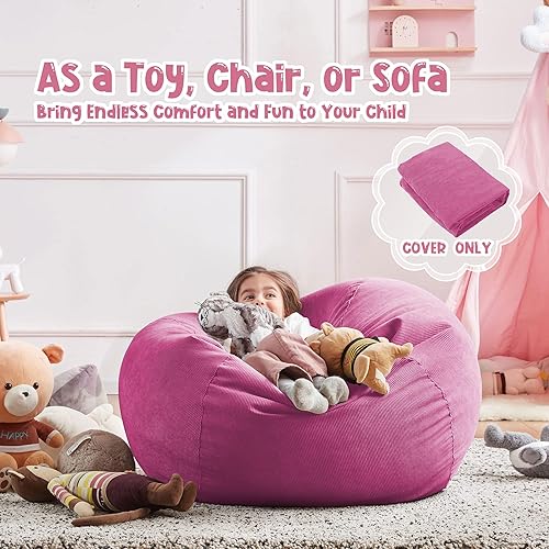 Miniatura 229 de Nobildonna - Funda para silla de puf (relleno sin relleno) de nido de pájaro para niños y adultos. Puf extra grande para almacenamiento de animales