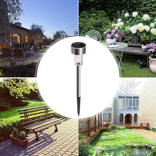 Miniatura 7 de Luces solares para exteriores Halloween SUNNEST paquete de 12 luces solares de acero inoxidable para exteriores impermeables iluminación LED de