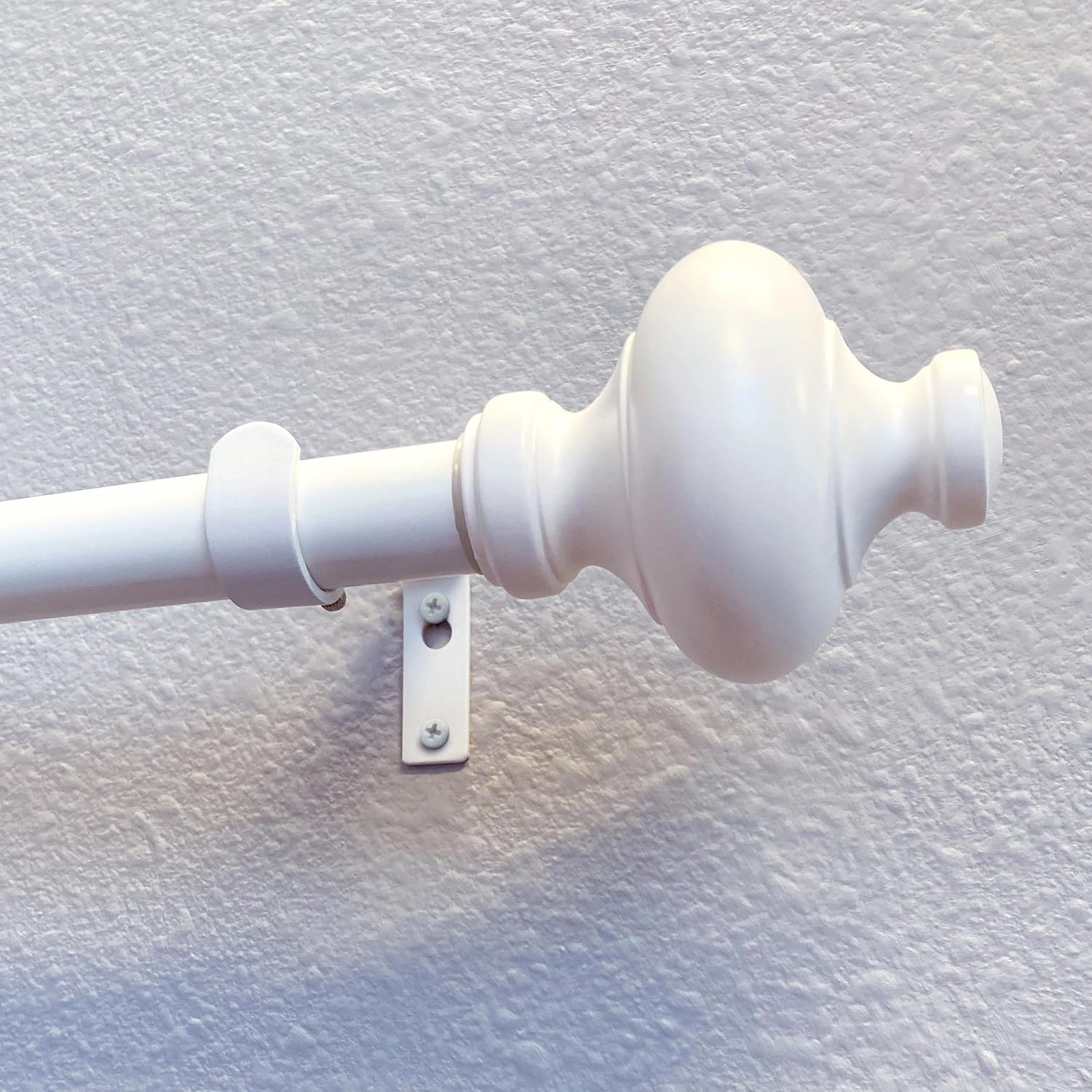Cardiff 12-20 Inch Adjustable Side Curtain Rod Set Pair, 1 Inch Diameter in White