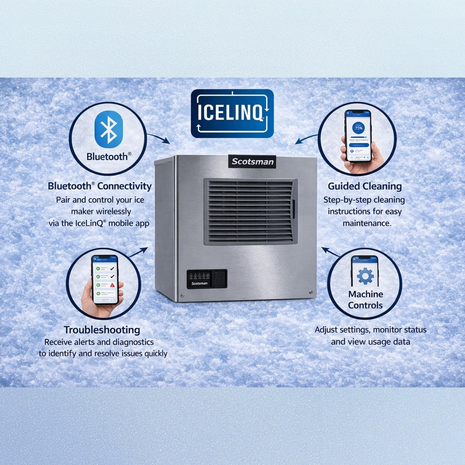 Scotsman Prodigy Elite Medium Cube 22" Ice Maker - 362 Lb/Day, 120 Lb Hotel Bin on Fridge.com - View 5