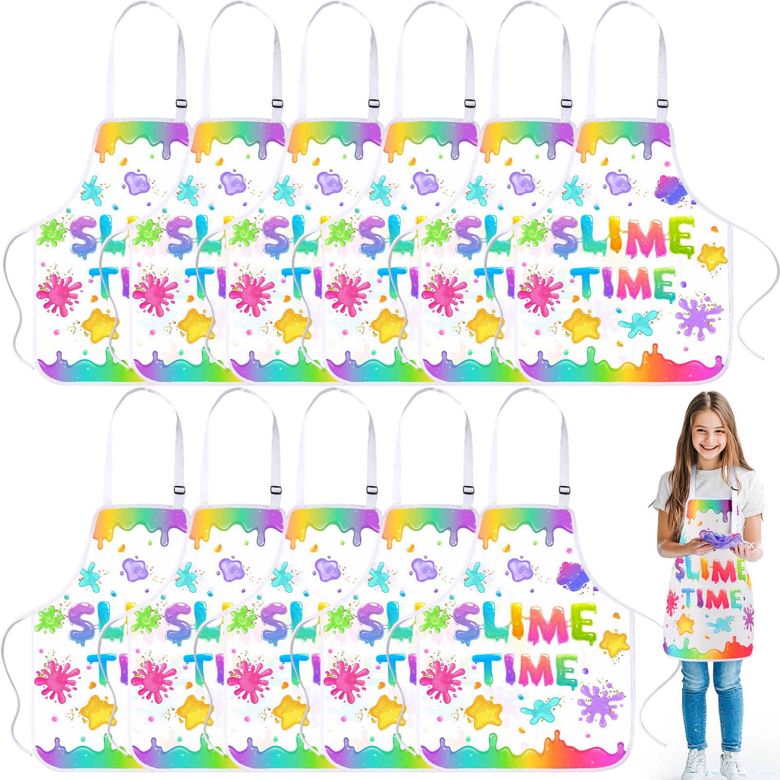 Coume Kid Art Paint Aprons Waterproof Cooking Bibs for Age 3-7 Years Splatter School Party