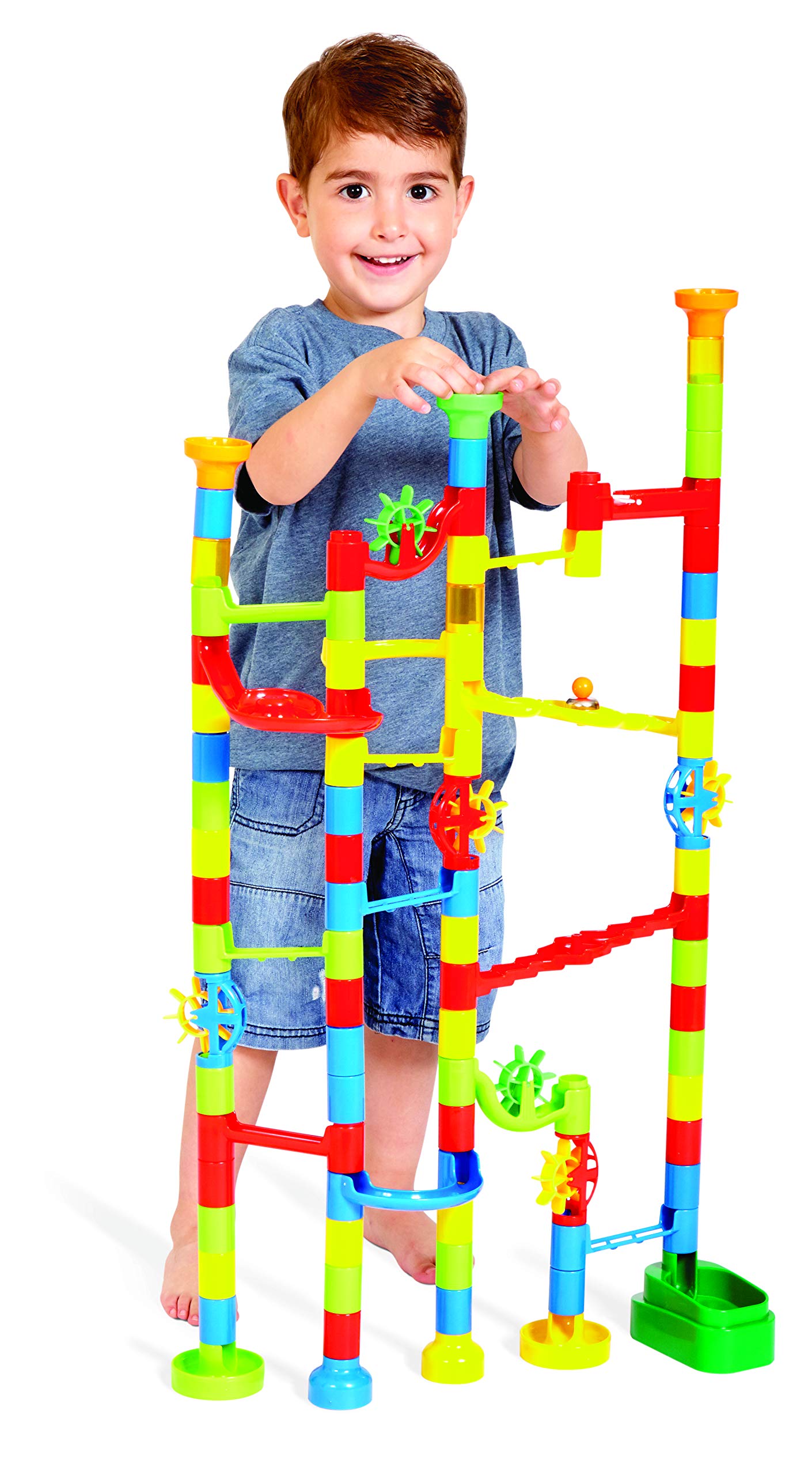 Buy 100 Piece Marble Run Toy Set 80 Colorful Pieces + 20 Marbles To