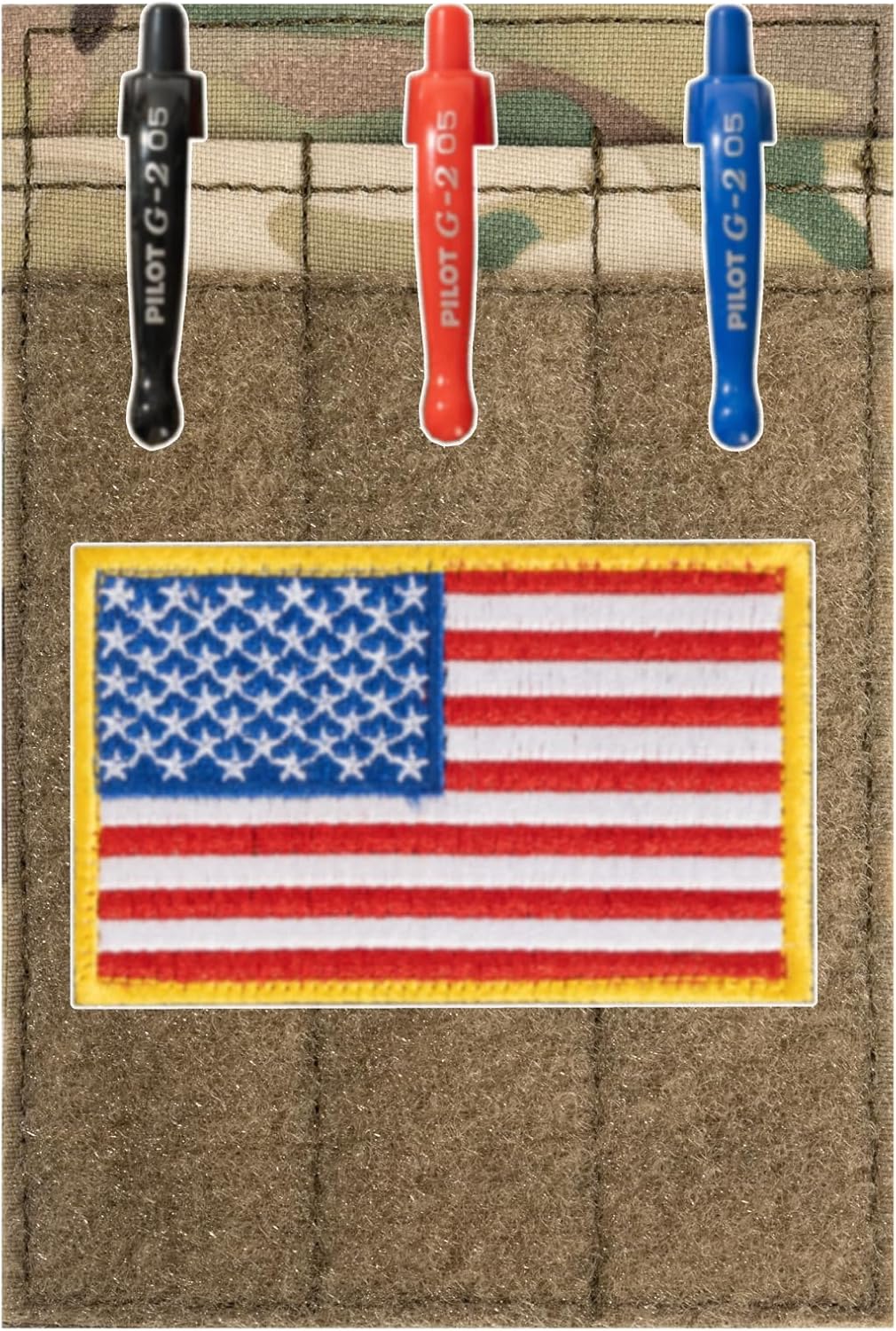 Tactical Pen Holder, Patch Holder for Army and Air Force Uniforms, OCP Hook & Loop Pencil Holder, Army OCP Uniform Pocket Accessories Pen Pocket Protector - Military Pocket Pen Holder Pouch (2, Multi)