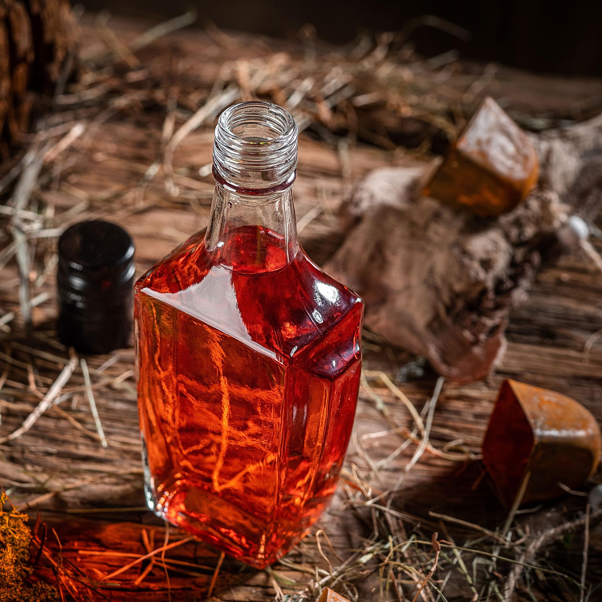KADAX Botellas de cristal de 250 ml con tapón de rosca, 50 unidades, botellas vacías para rellenar, botellas de licor de cristal, pequeñas botellas de licor, botellas de zumo (plata)