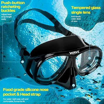 Nearsighted Snorkel Gear, Nearsighted Dry Snorkel Mask Set for Adult Youth, Nearsighted Anti Fog Diving Mask with Detachable Camera Mount & Adjustable Strap for Scuba Diving, Snorkeling, Freediving