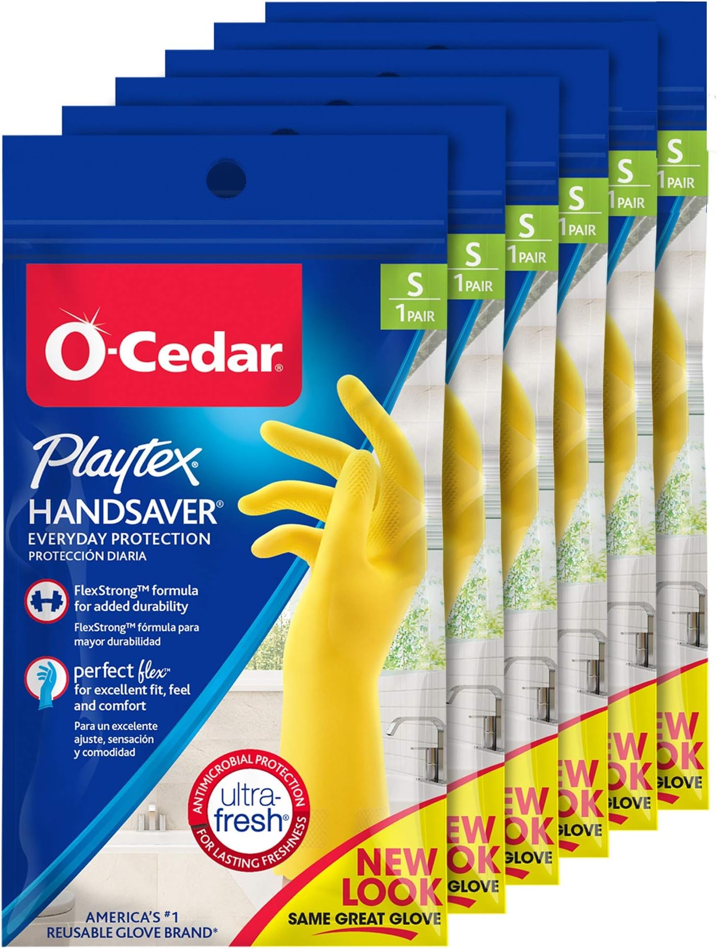 Playtex Handsaver Reusable Rubber Gloves ( Small , Pack - 6 )