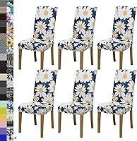 Vista 21 de Fundas para sillas de comedor, juego de 2 fundas para sillas de comedor o cocina, lavables, protectoras, para sillas Parsons, para el hogar, Beige