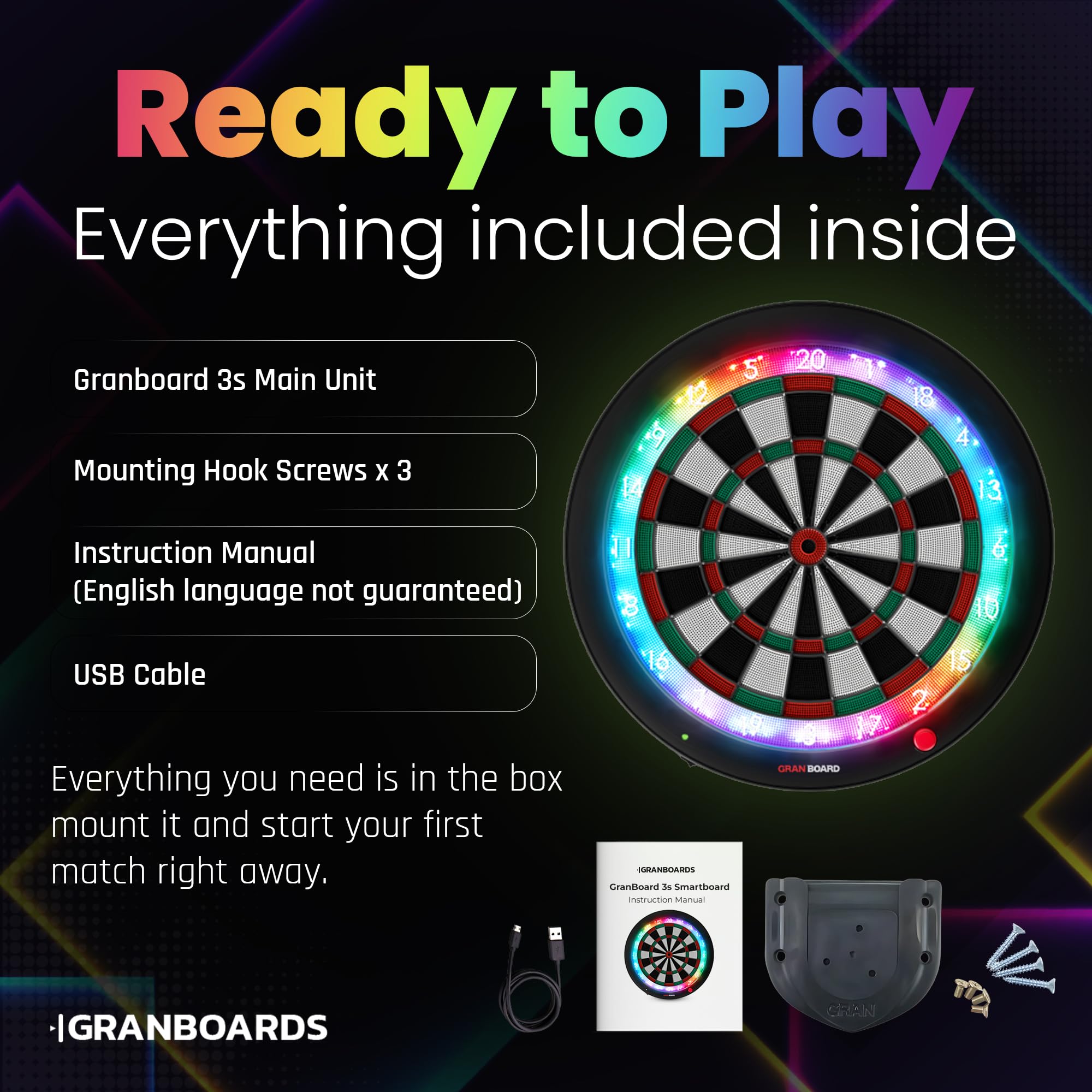 GranBoard – Jeu de fléchette Intelligent 3s, Vert