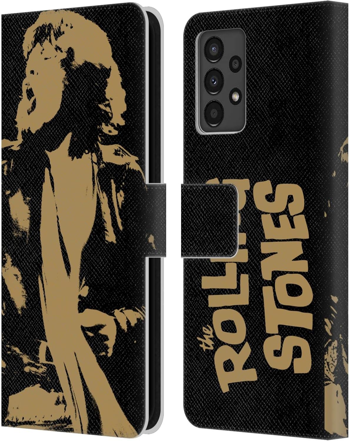 Head Case Designs Officially Licensed The Rolling Stones Grunge Mick Jagger Leather Wallet Case Compatible with Samsung Galaxy A13 (2022)