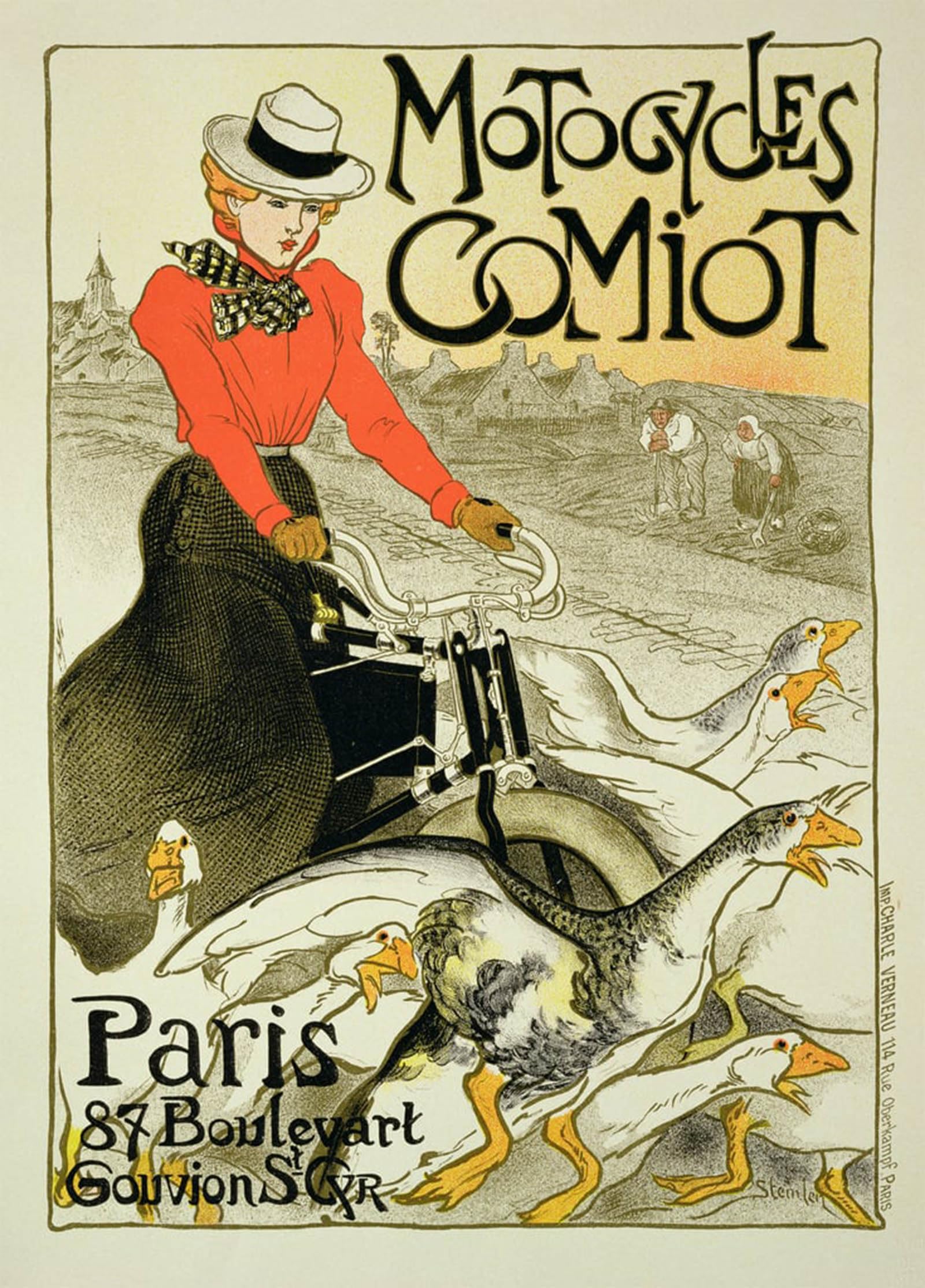 POSTERIIk Vintage Print Pop Art Landscape Artwork Reproduction of a Poster Comiot by Théophile Alexandre Steinlen Art Prints for Office Home Decor 60x90cm