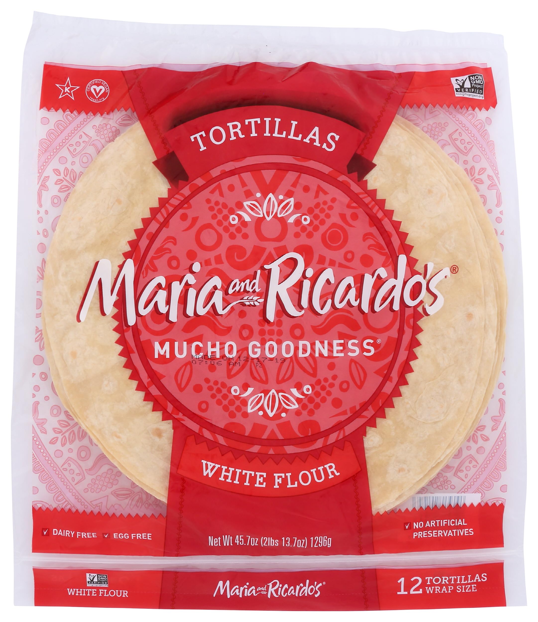 Maria & Ricardos White Tortillas 12 Inch by bobalife – 2.85 Pound (Pack of 1)
