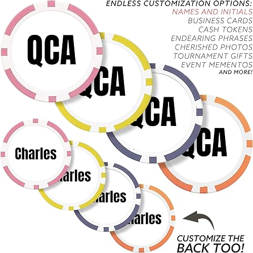 Miniatura 6 de Fichas de póquer personalizadas (paquete de 50)  Fichas de póquer con logotipo de monograma personalizado, tu logotipo personalizado