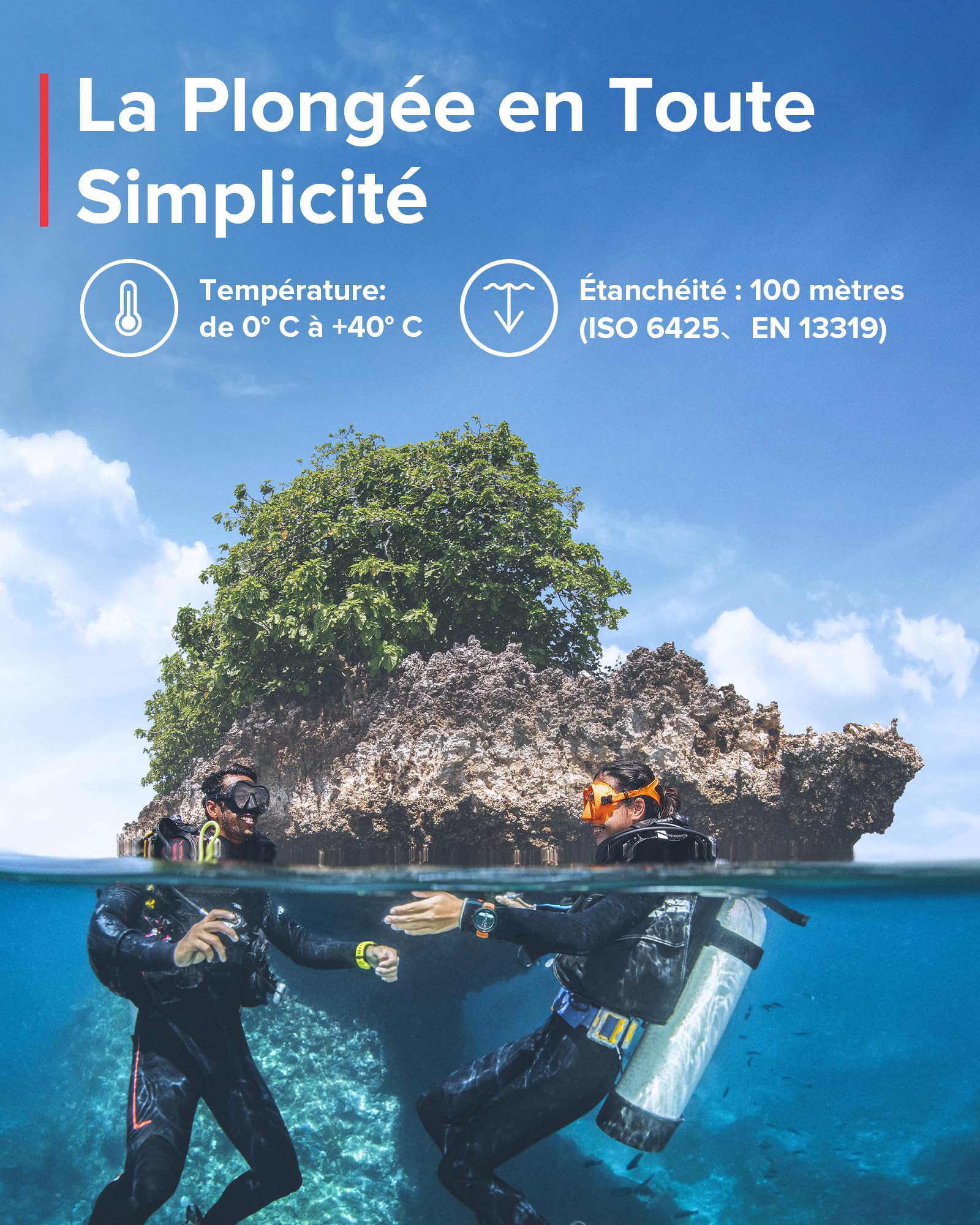 SUUNTO D5 Montre de Plongée Numérique Écran Couleur Étanche 100 m Ordinateur Sous-Marine Autonomie 12H