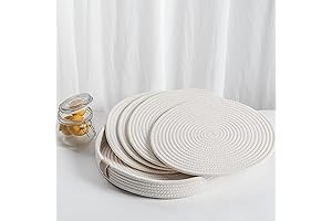 EXCELLENT Rustic Dining Table Set Match these Woven Cotton Rope Round Placemats