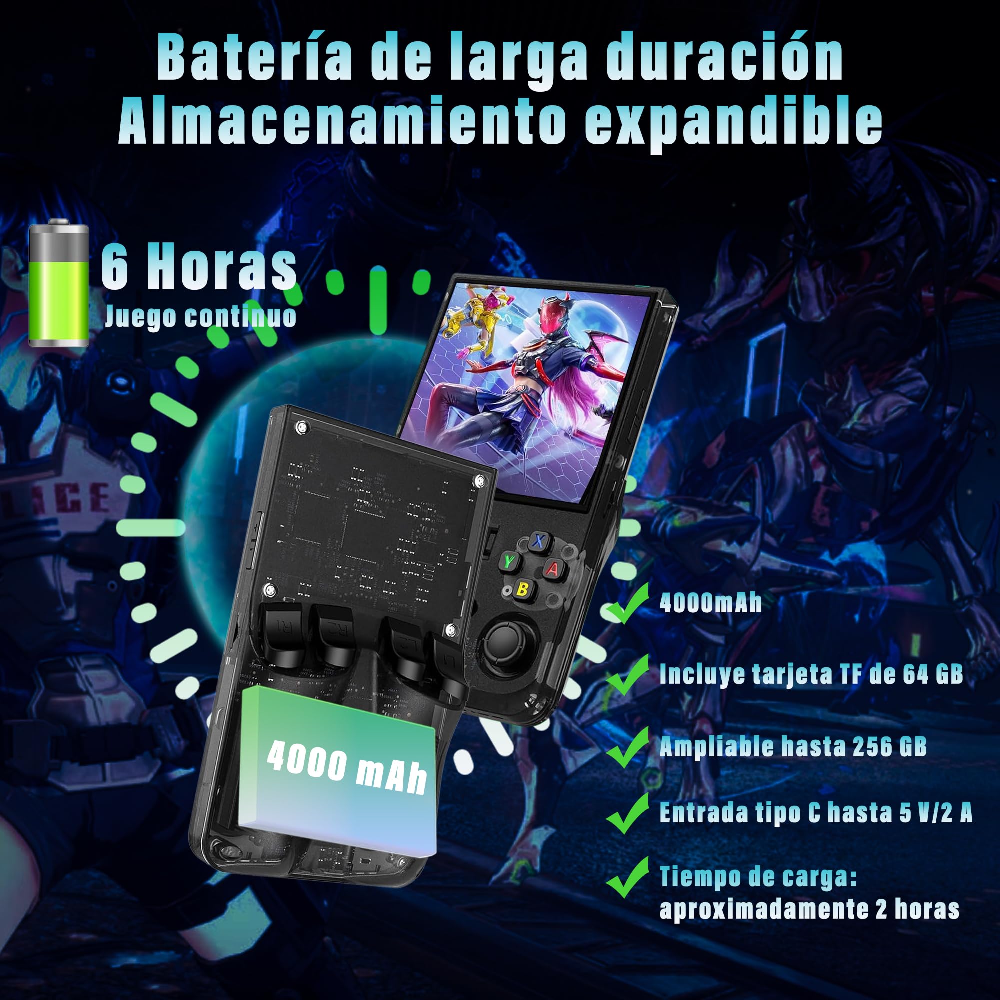 Brown Rubber Bear Consola Retro Portátil R36MAX 2026 con más de 15.000 juegos y Funda Protectora, Pantalla IPS HD de 4 pulgadas, 64 GB de Memoria, Batería de 4000 mAh hasta 6 h, Linux optimizado.