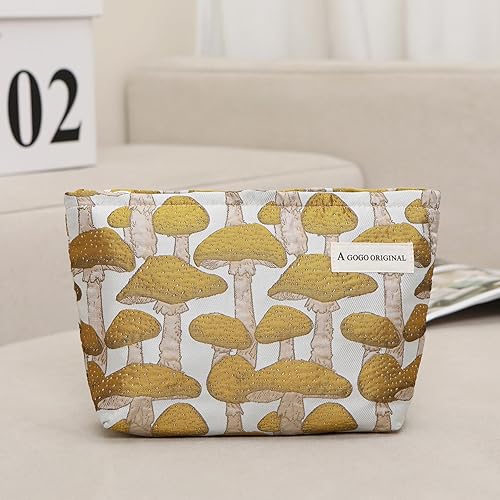 Miniatura 11 de ALEXTINA Large Capacity Cute Makeup Bags, Small Makeup Bags, Aesthetic Travel Cosmetic Bags for Women, Canvas Floral Make Up Bag Portable Makeup
