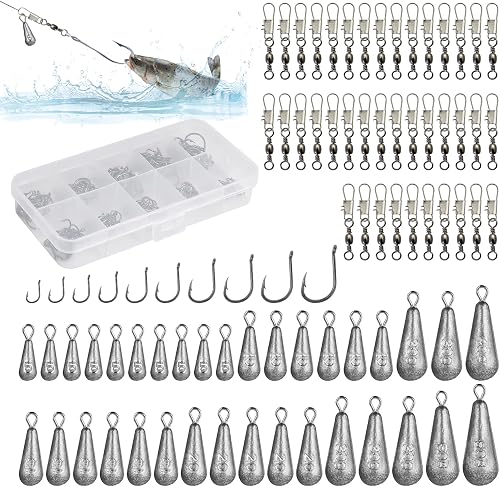 125 Pièces Set de Pêche Englober Plomb Peche Emerillon Pe…