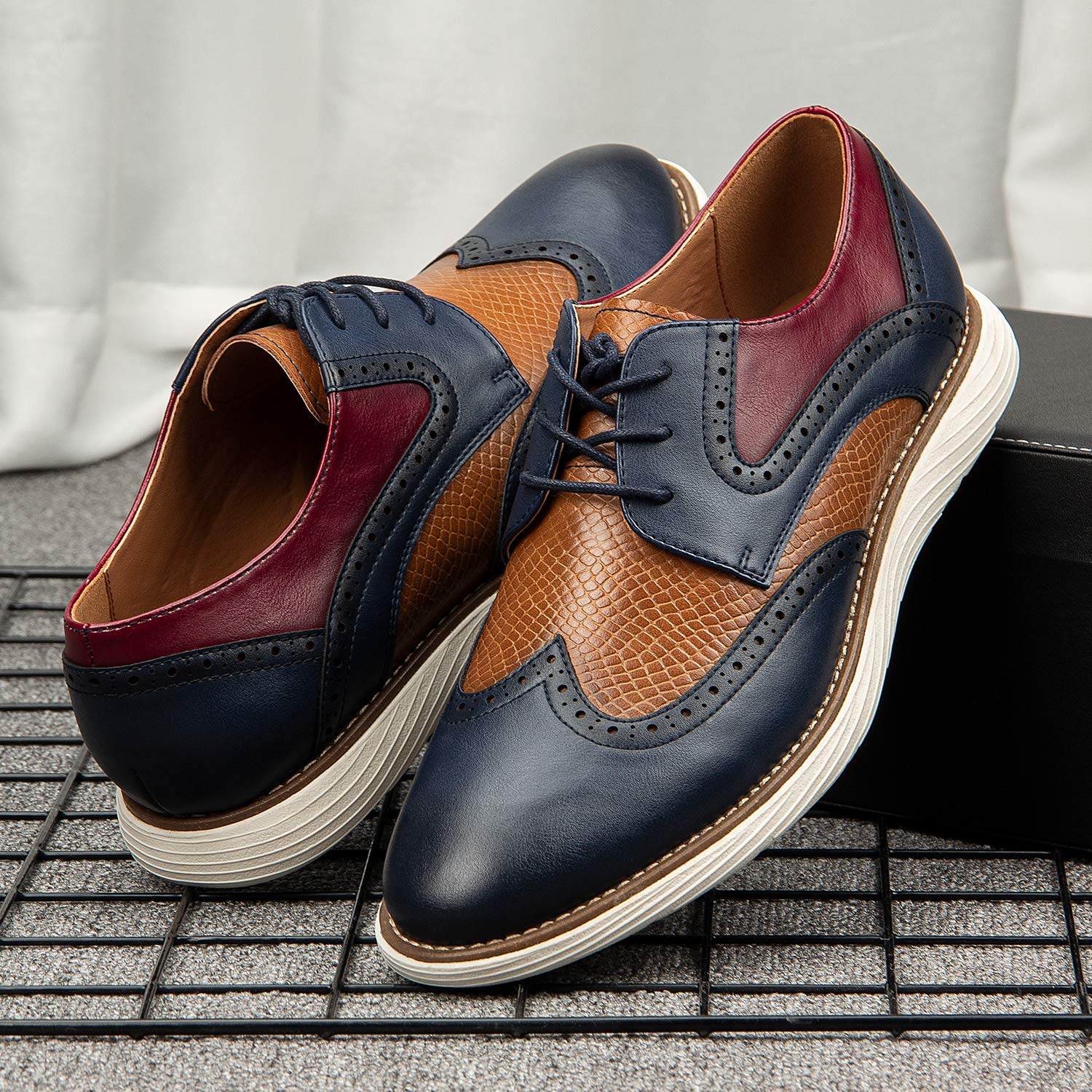 JITAI Hommes Chaussures Oxford Chaussures Casual Chaussures À Lacets Légères pour Hommes Mode