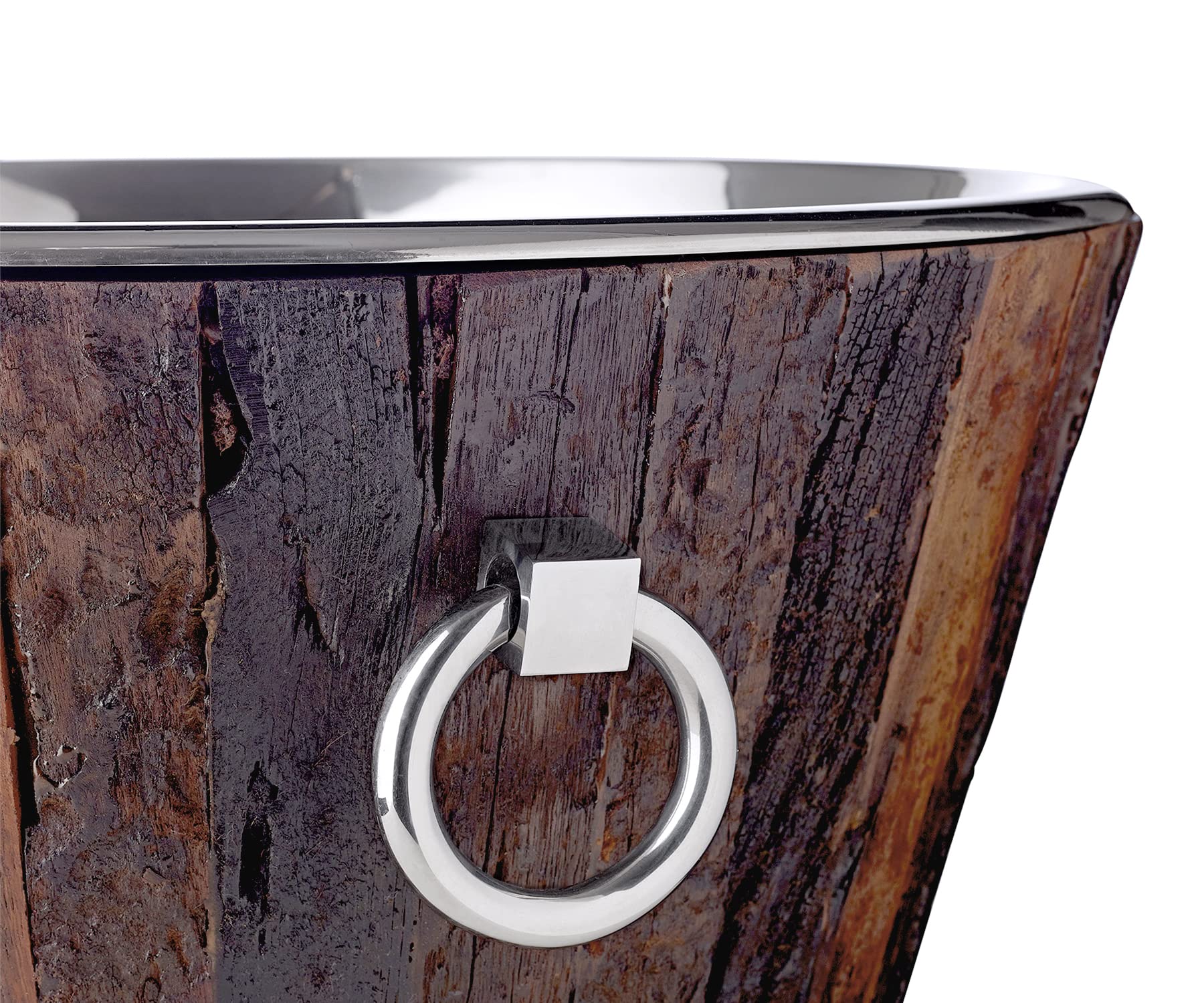 EDZARD Champanera Valencia con soporte (H 83 cm, Ø 22 cm), acero inoxidable doble pared, martillado, con asas, para 1 botella – enfriador de champán, enfriador de cava de pie, enfriador de vino