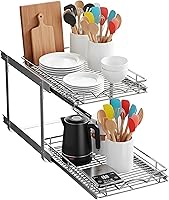 Vista 10 de HOLDN' STORAGE Organizador de gabinete extraíble, cajón deslizante para armarios de cocina y despensa, estante enrollable para ollas, sartenes