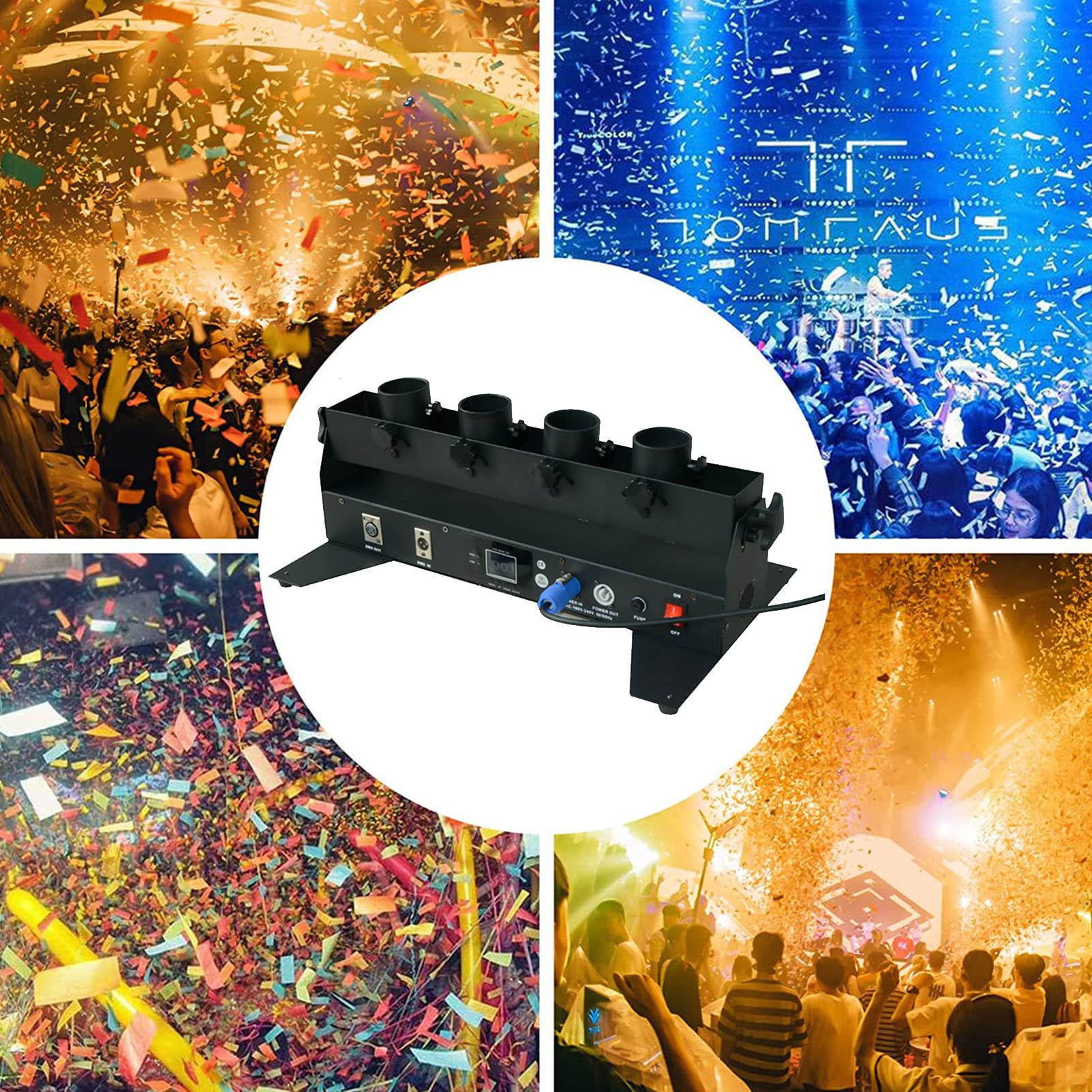 ANUU Macchina per coriandoli Elettronica telecomandata, Lancia coriandoli Professionale Macchina per spruzzare coriandoli per concerti, Feste, Matrimoni, Capodanno, Compleanno