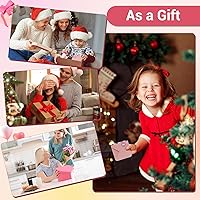 Vista 2 de Mini impresora de calcomanías, bolsillo Bluetooth con 1 rollo de papel, fabricante de calcomanías térmicas sin tinta compatible con iOS y Android