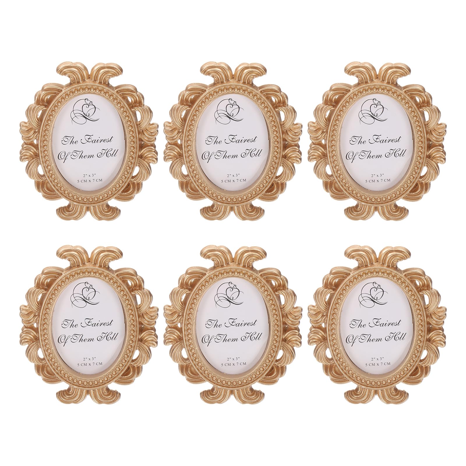 Petits cadres photo vintage pour habiller un mur vide - Lot de 6 mini cadres dorés en résine