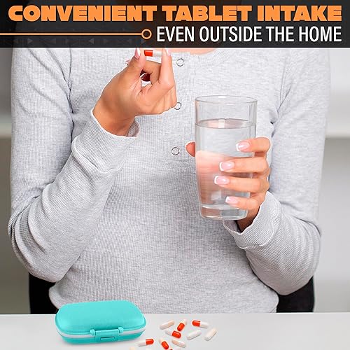 Miniatura 7 de Organizador de pastillas de viaje de 2 piezas, organizador de píldoras semanal, contenedor de píldoras pequeño, pastillero de viaje, pastillero,