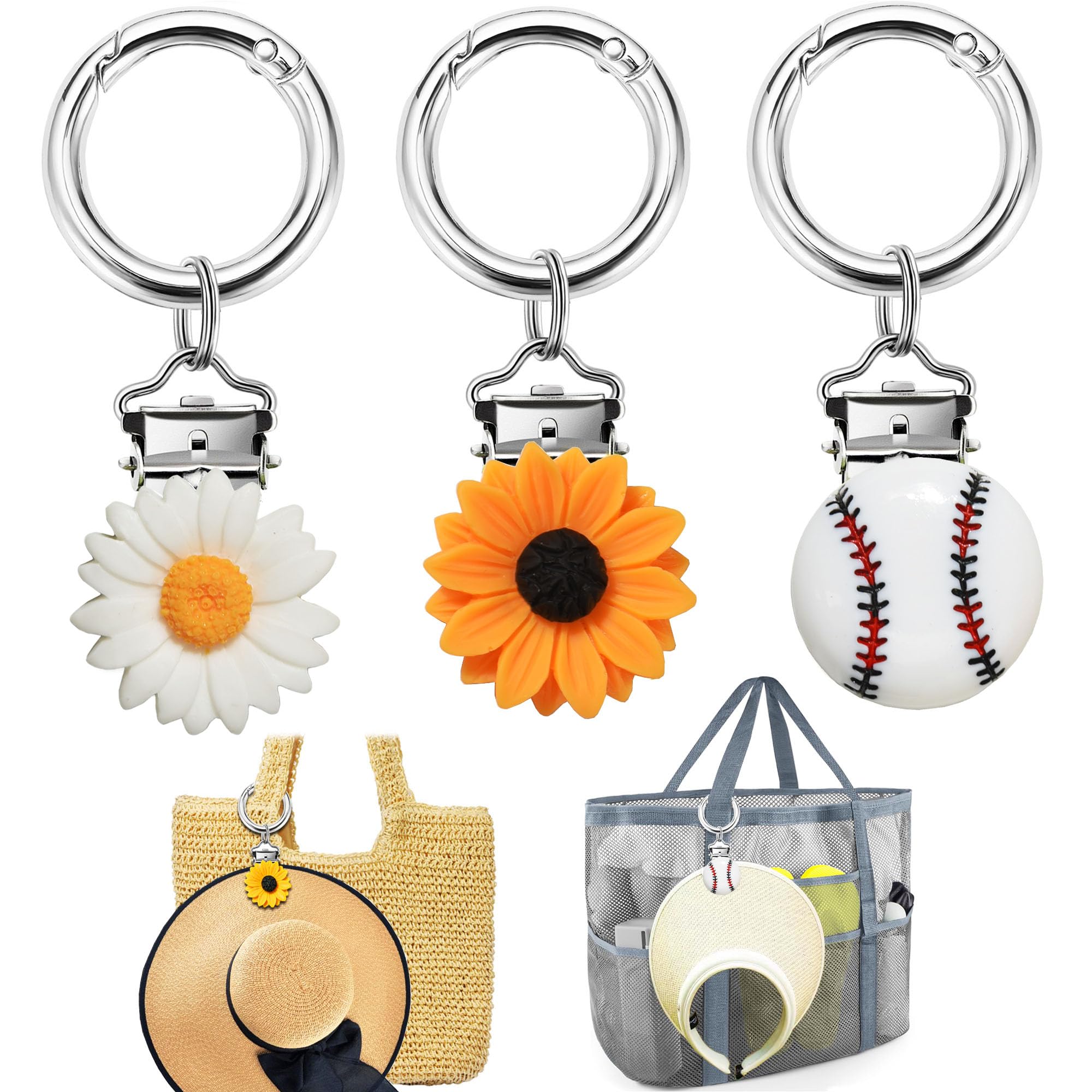 3pcs Hat Clip for Travel on Bag, Hat Holder for Purse Bag Crossbody Luggage, Beach Vacation Cruise Essentials Travel Accessories, Strong Grip