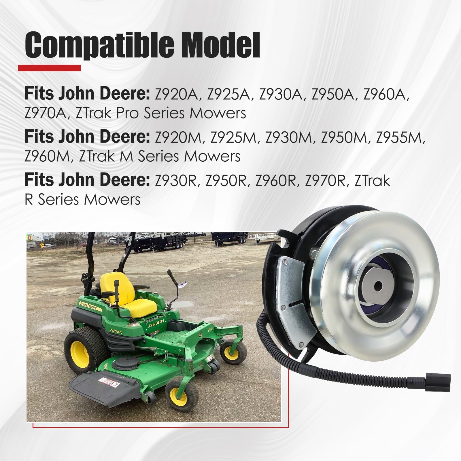 AUC18452 - Embrague eléctrico PTO compatible con cortacésped John Deere Z920 Z925 Z930 Z950 Z960 Z970 Z Trak Series. Repuesto para AUC18216, 5228-80, 5228-55, 5228-38, 5228-38, 5228-80. 76