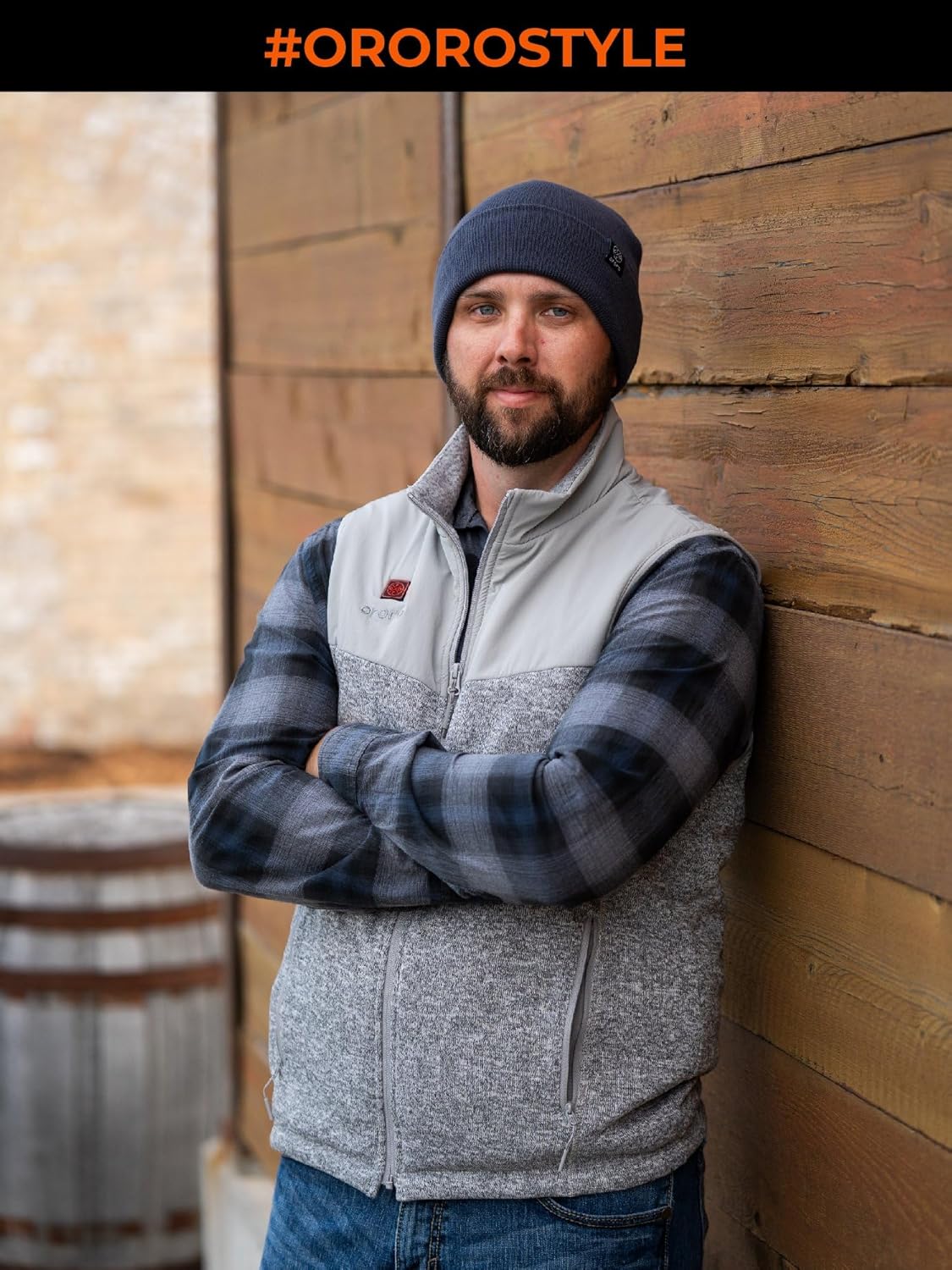 ORORO Men's Lightweight Heated Sweater Fleece Vest with USB-C Rechargeable Battery, Heated Recycled Fleece Vest - Image 7