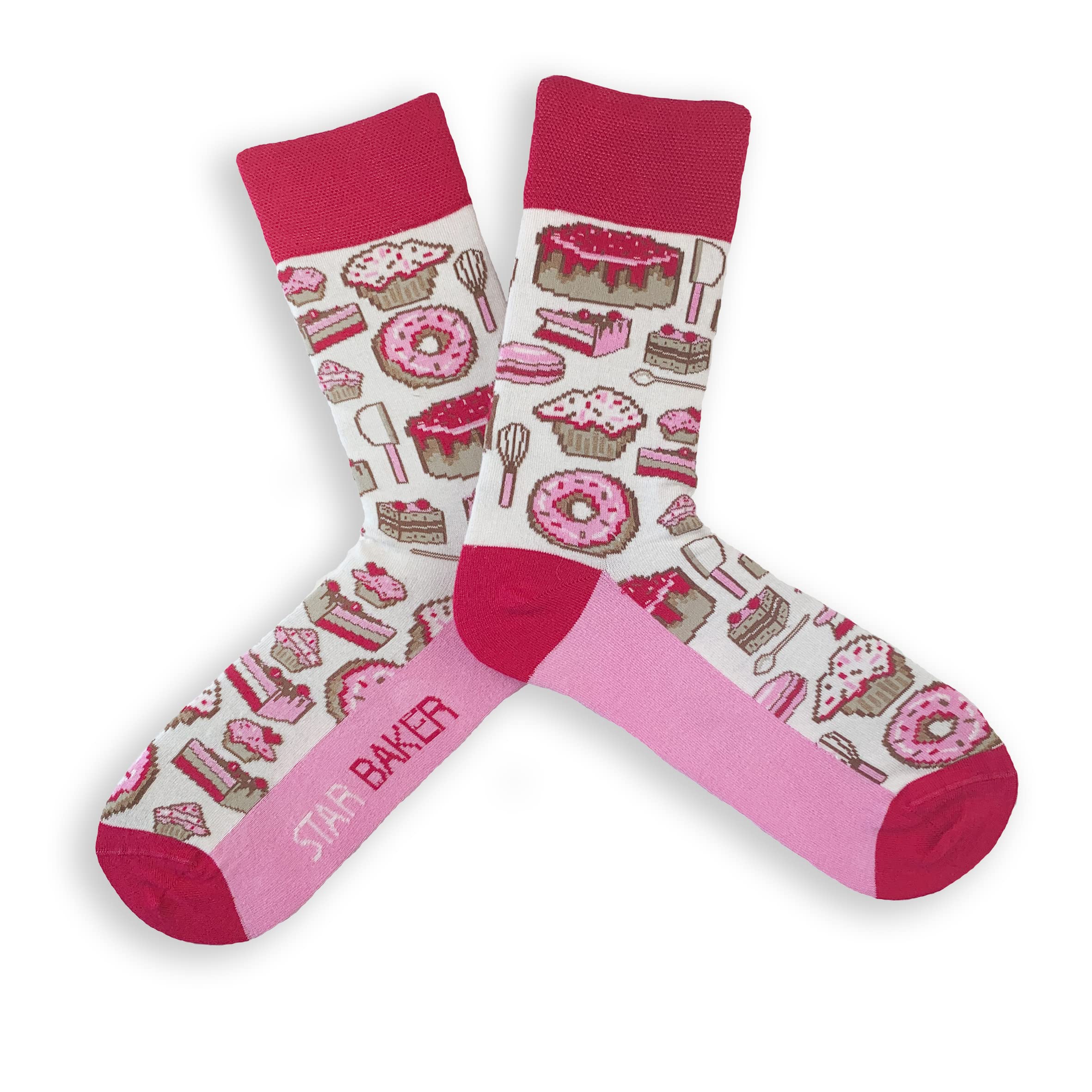 Star baker, baking cup cake, sweet treat bamboo socks I Cake food themed gift idea